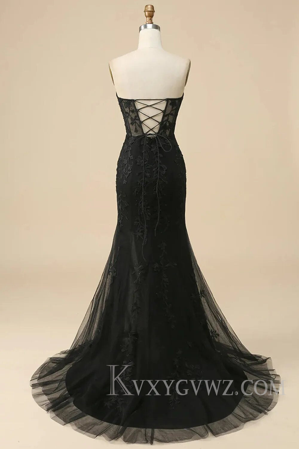 Pink Corset Sweetheart Long Lace Prom Dress with Slit LF107