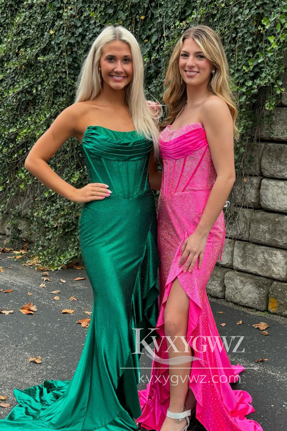Hot Sale Conspicuous Mermaid Scoop Neck Evening Gown Hot Stone Beading Prom Dress with Dramatic Ruffles LF1085