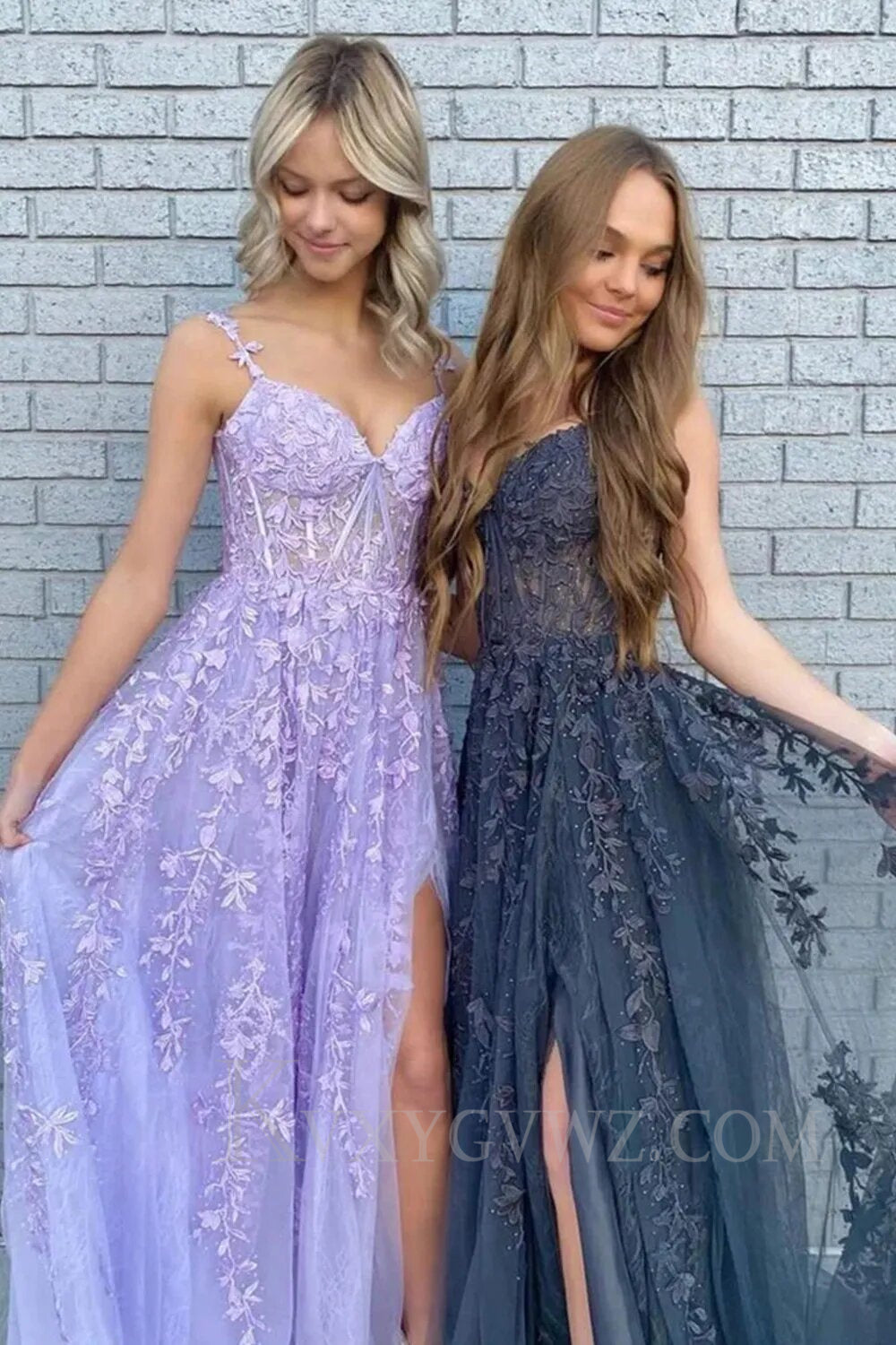 A Line Spaghetti Straps Light Green Sweetheart Prom Dress with Appliques LF011