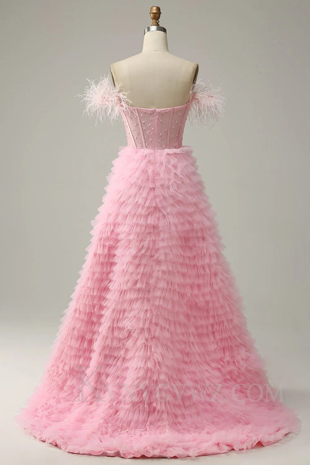Red Off the Shoulder A-Line Princess Prom Dress LF012