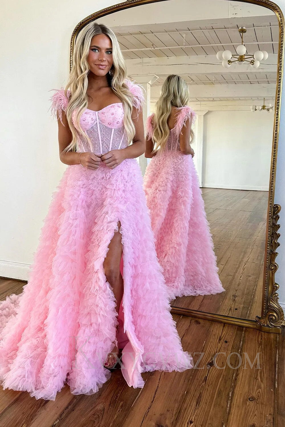 Red Off the Shoulder A-Line Princess Prom Dress LF012