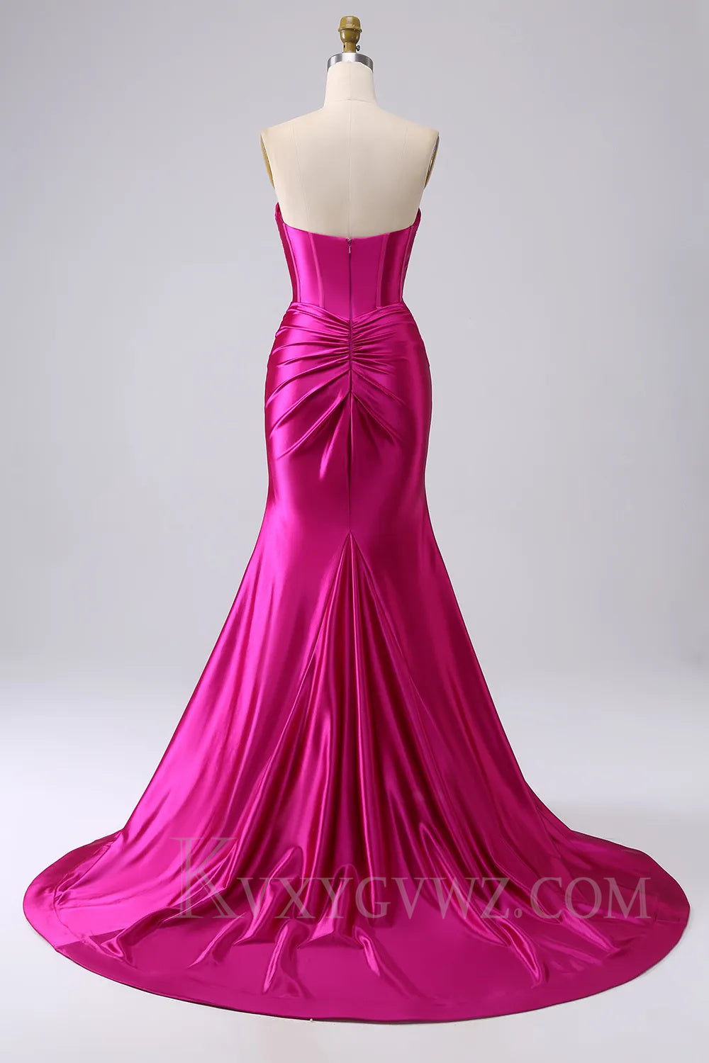 Dark Green Mermaid Sweetheart Sweep Train Long Prom Dress with Slit LF023