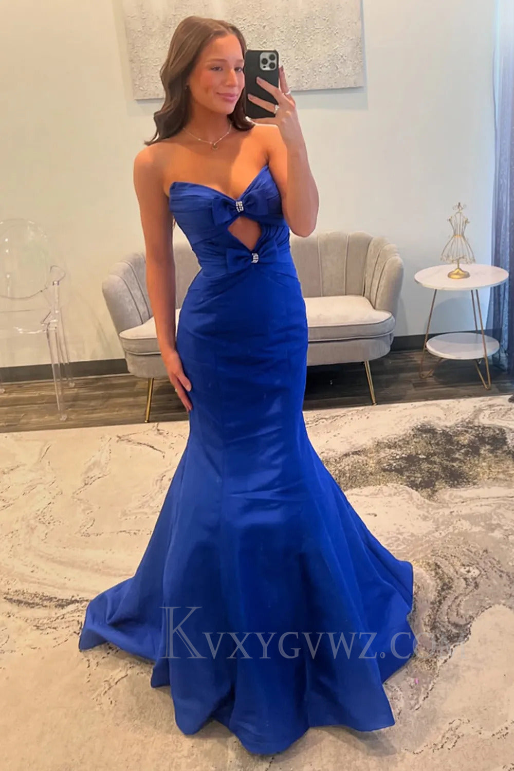 Royal Blue Sweetheart Mermaid Floor Length Prom Dress LF274