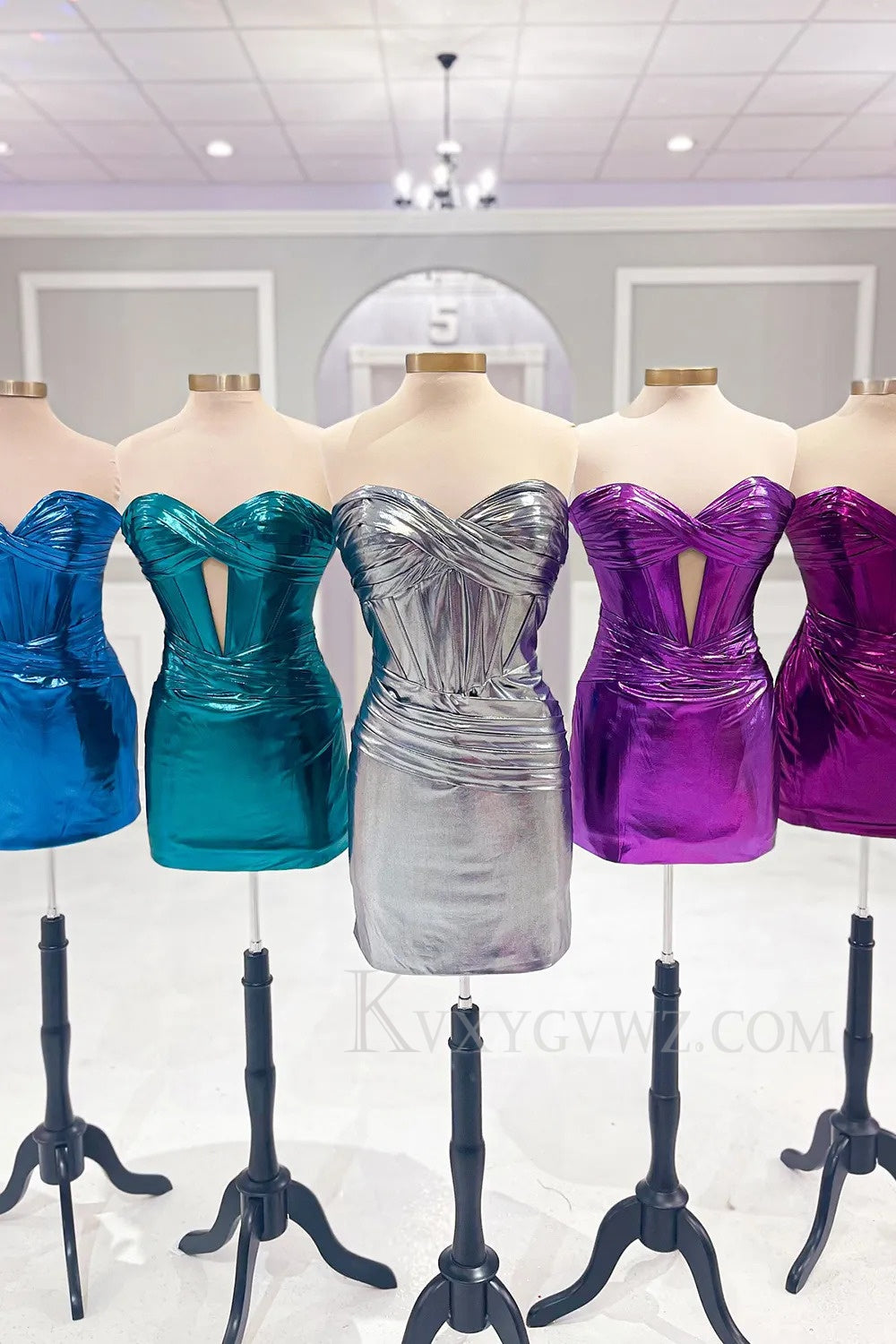 Strapless Hot Pink Corset Tight Short Homecoming/Cocktail Dress LF310