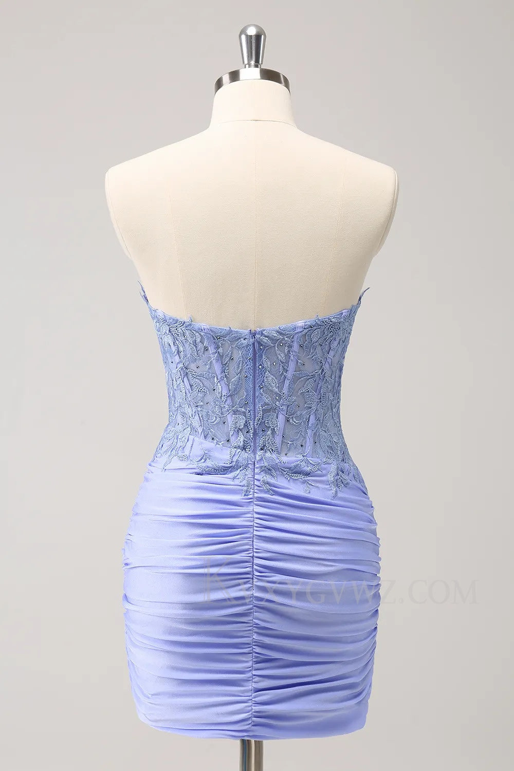 Sparkly Strapless Corset Lilac Sequins Short Tight Homecoming/Cocktail Dress LF312