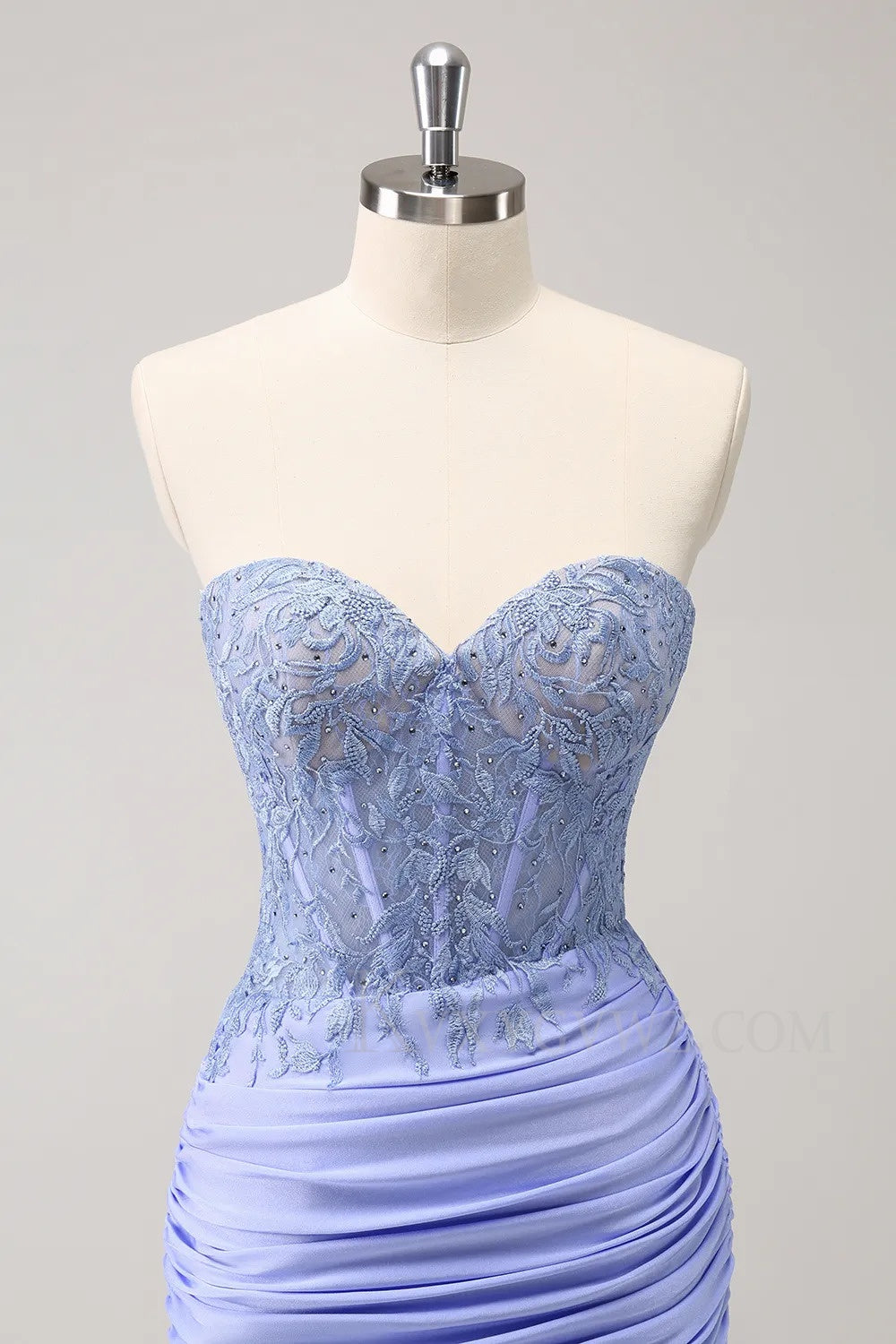Sparkly Strapless Corset Lilac Sequins Short Tight Homecoming/Cocktail Dress LF312