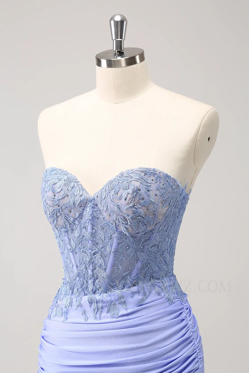 Sparkly Strapless Corset Lilac Sequins Short Tight Homecoming/Cocktail Dress LF312