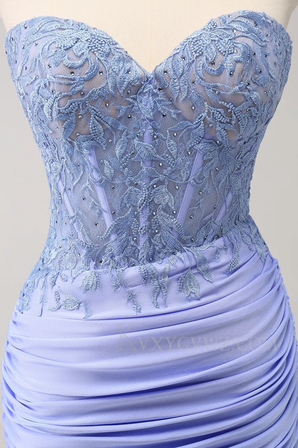 Sparkly Strapless Corset Lilac Sequins Short Tight Homecoming/Cocktail Dress LF312