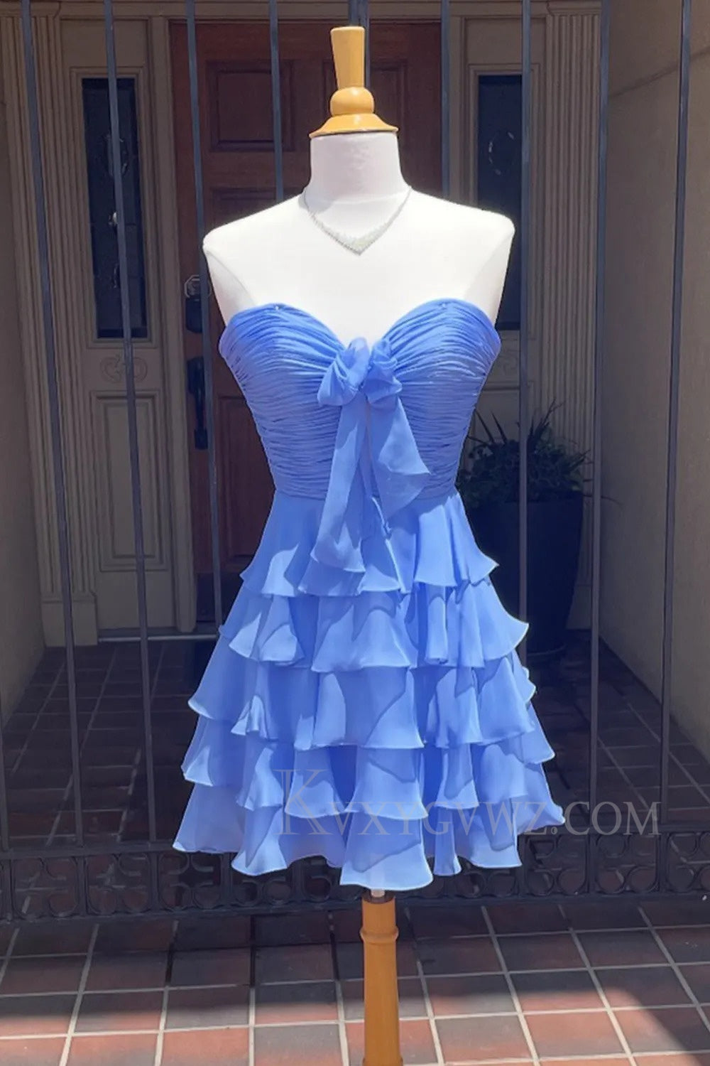 Royal Blue A Line Sweetheart Tiered Tulle Short Homecoming/Cocktail Dress LF362