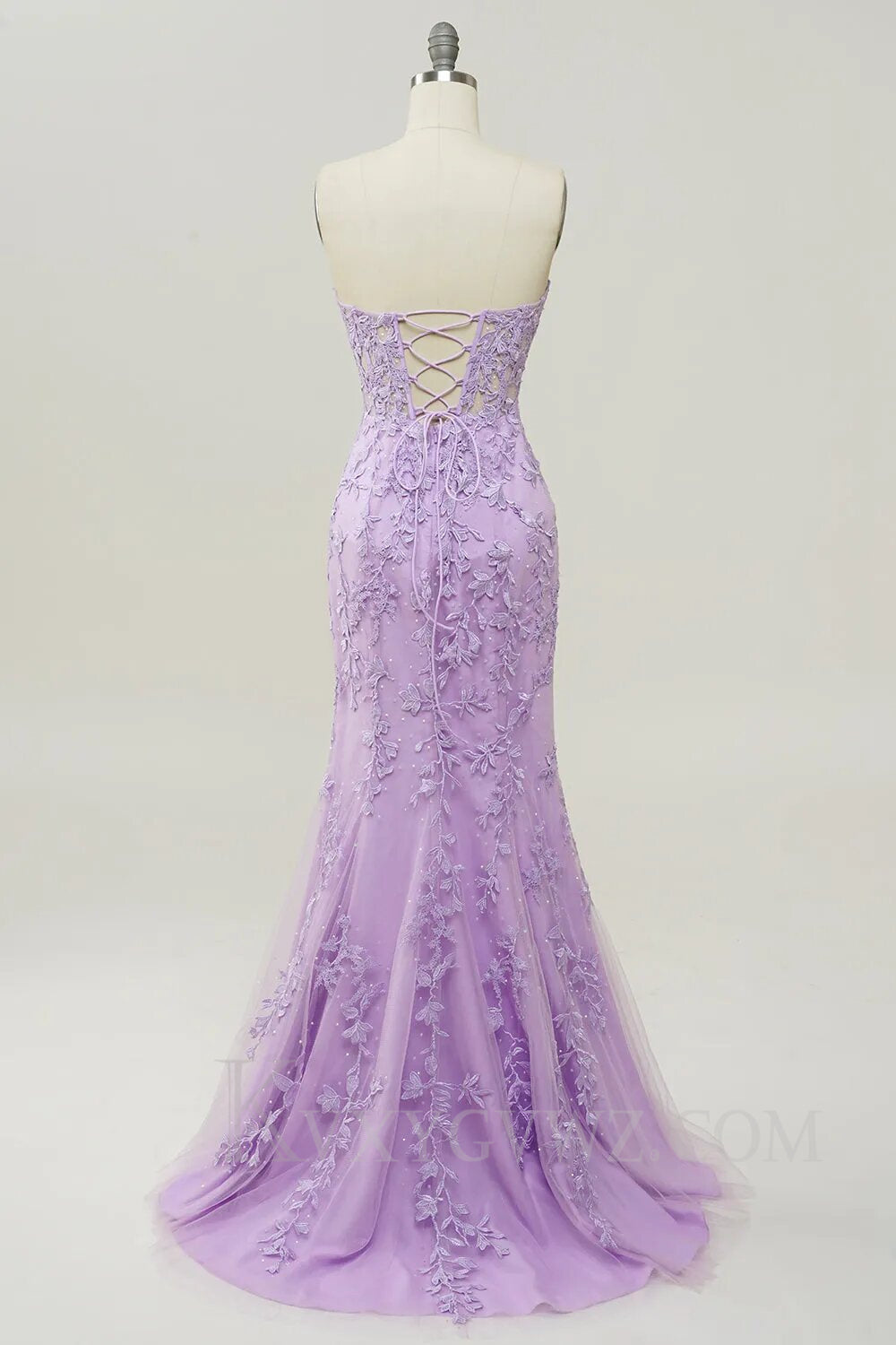 Purple Sweetheart Neck Mermaid Prom Dress With Appliques LF004