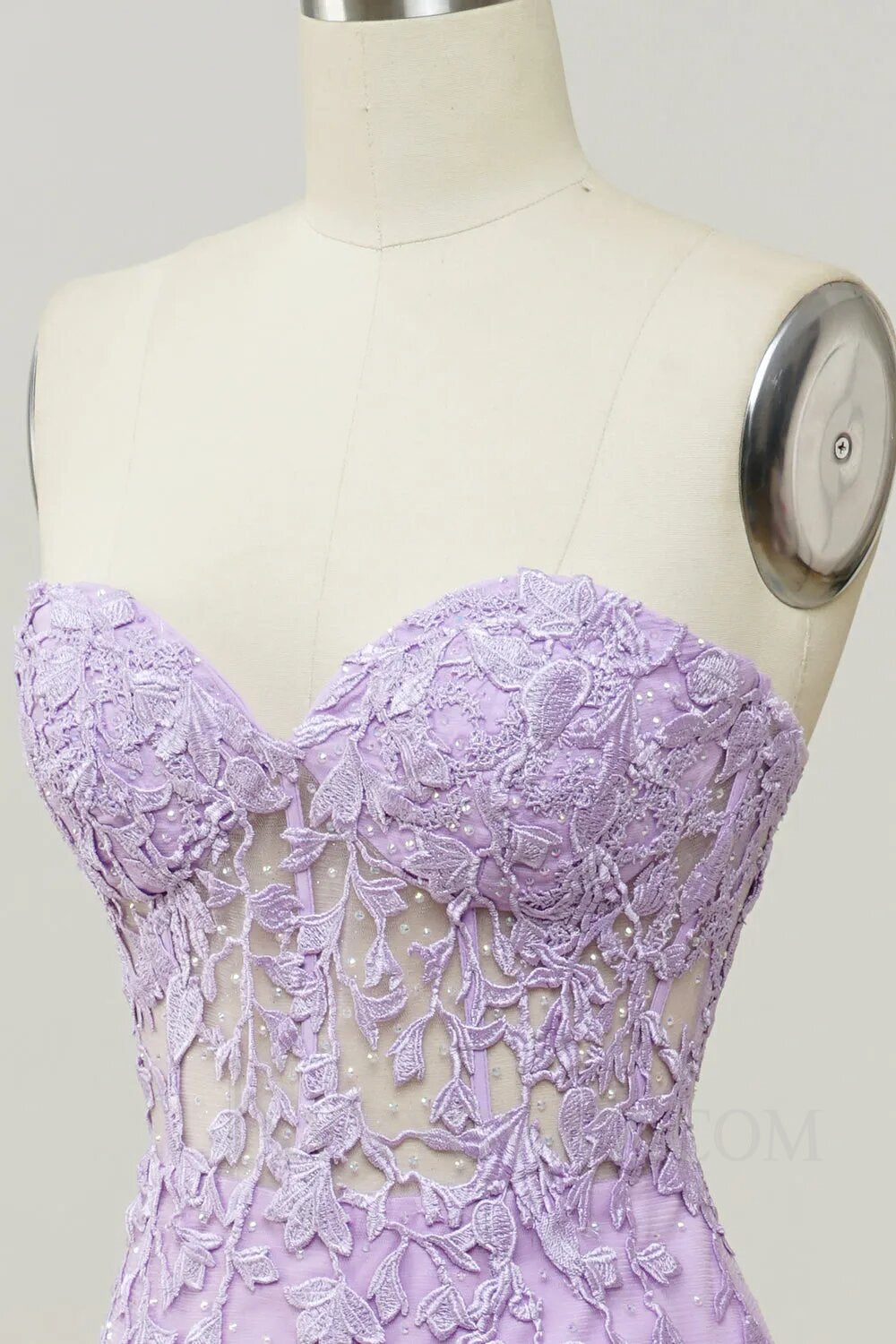 Purple Sweetheart Neck Mermaid Prom Dress With Appliques LF004