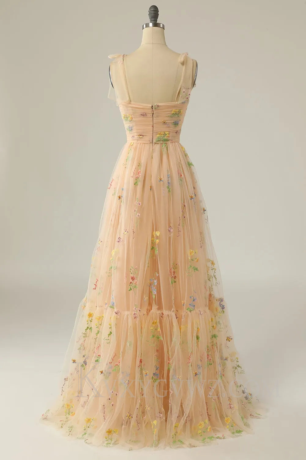 Green Embroidery Floor length A Line Long Prom Dress LF040