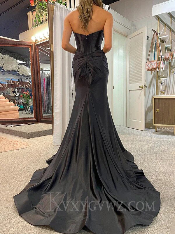 Mermaid Royal Blue Sweetheart Long Prom Dress with Slit LF064