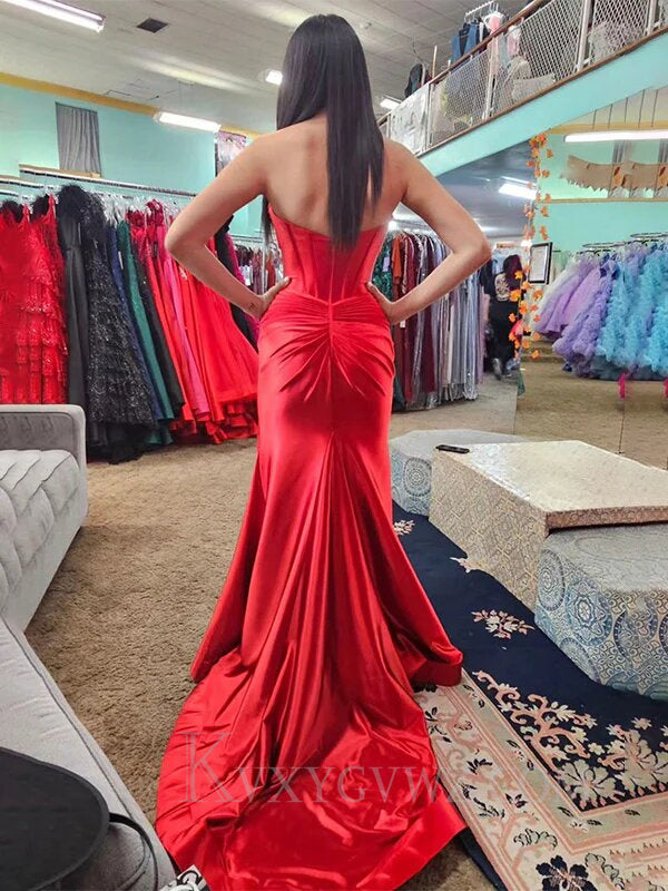Mermaid Royal Blue Sweetheart Long Prom Dress with Slit LF064