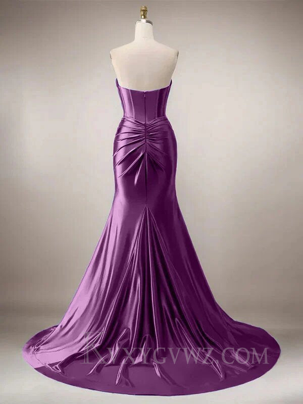 Mermaid Royal Blue Sweetheart Long Prom Dress with Slit LF064