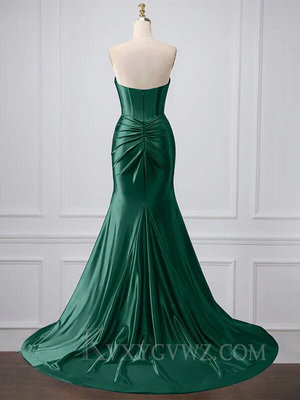 Mermaid Royal Blue Sweetheart Long Prom Dress with Slit LF064