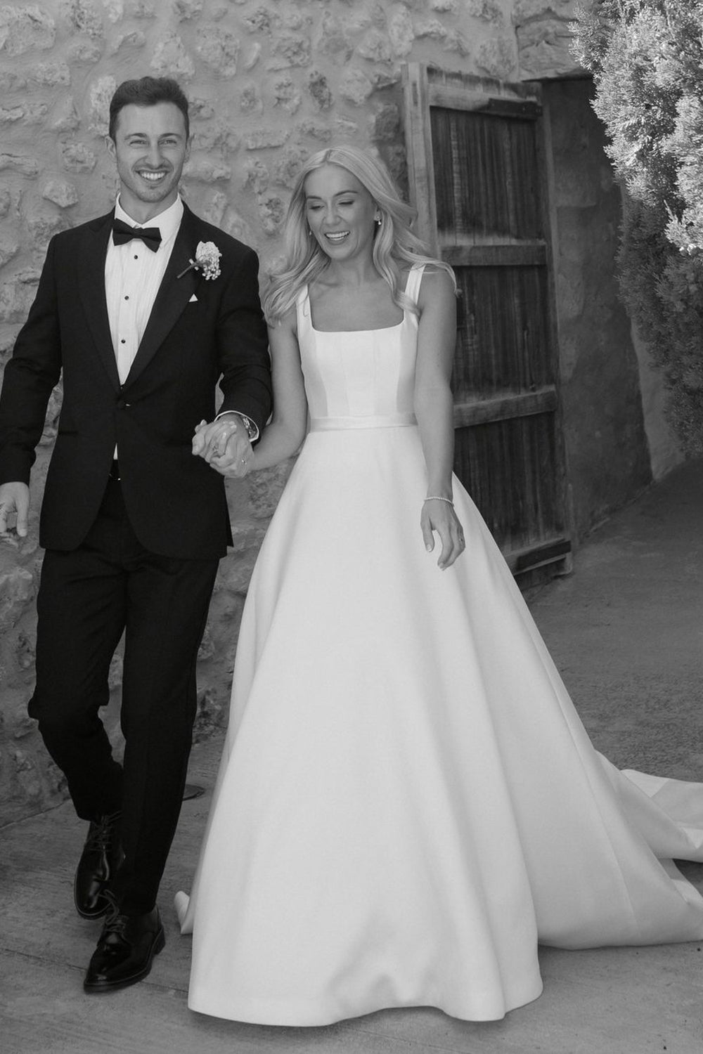 Ball Gown Square Neck Satin Wedding Dresses Gown HS764