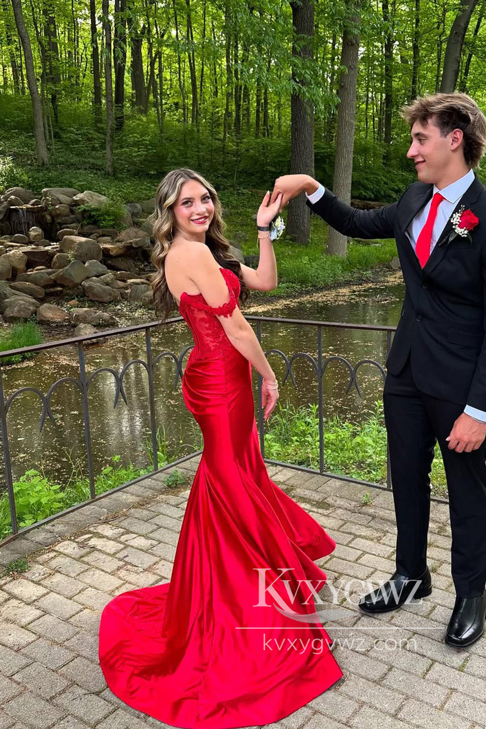 Stunning Mermaid Evening Gown Off the Shoulder Satin Long Prom Dress Gown LF919