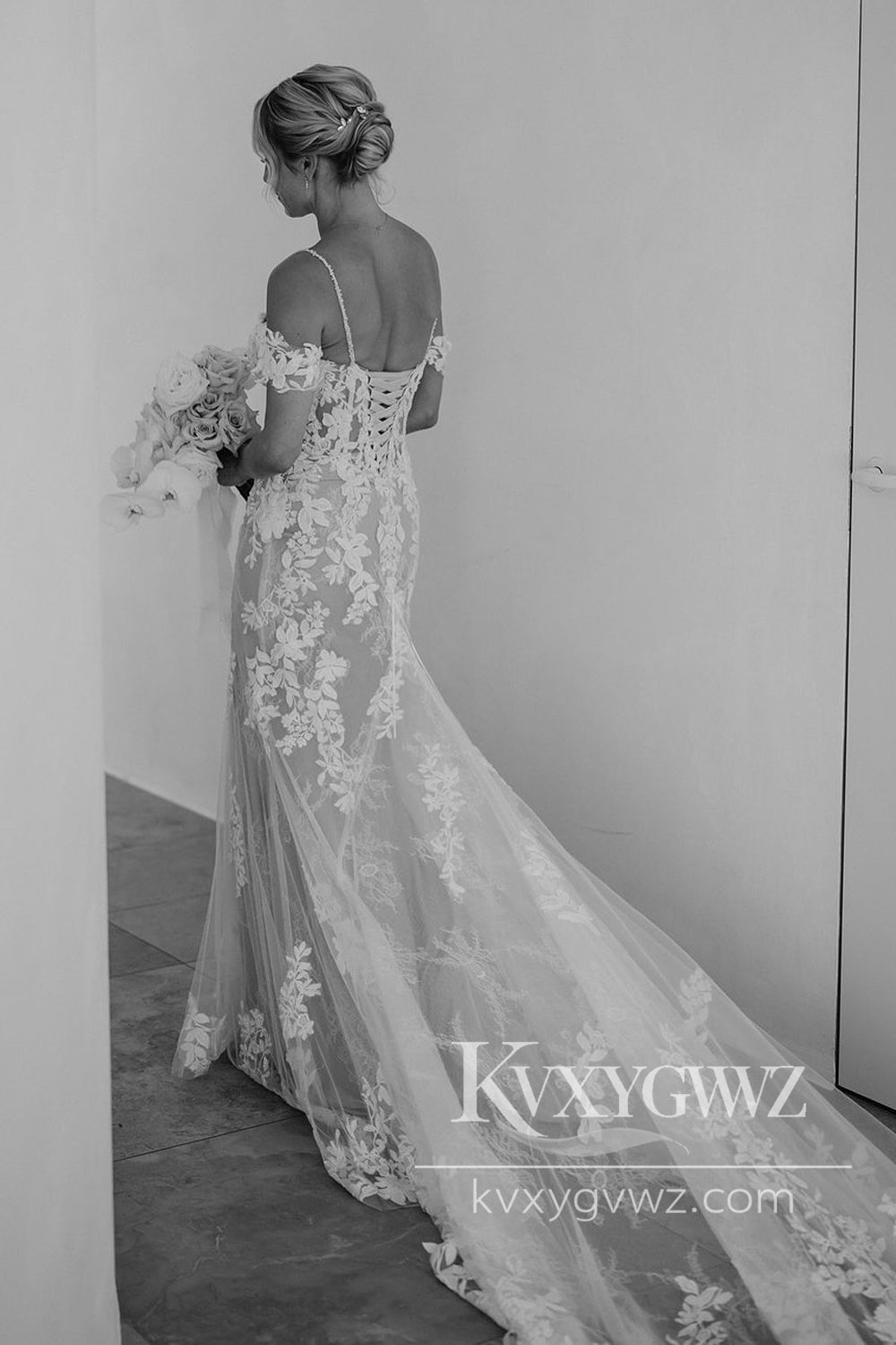 Pastoral Style Sheath Sweetheart Lace Long Wedding Dresses Gown with Appliques HS977