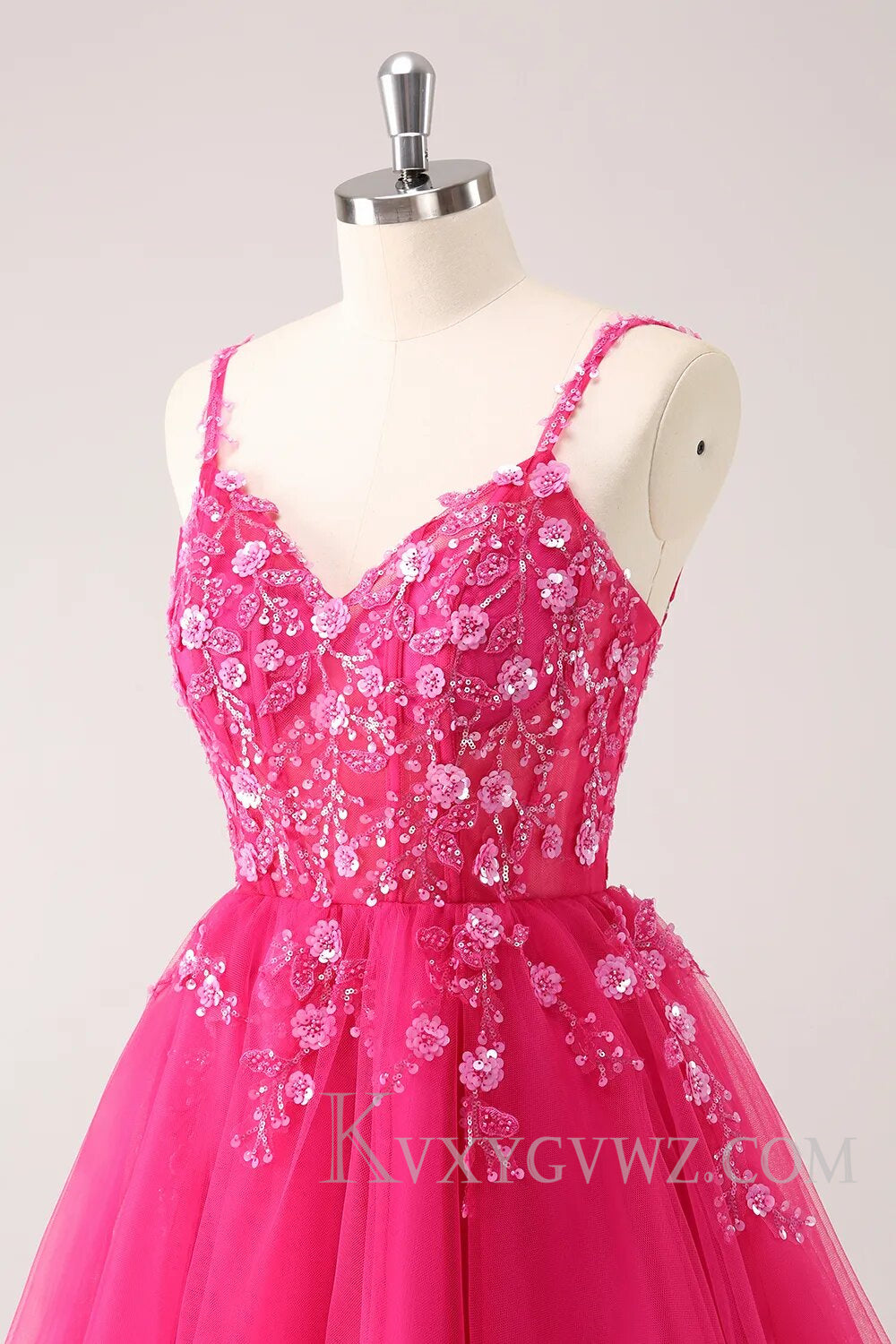 Sparkly Blush Floral Corset A-Line Short Homecoming Dress LF099