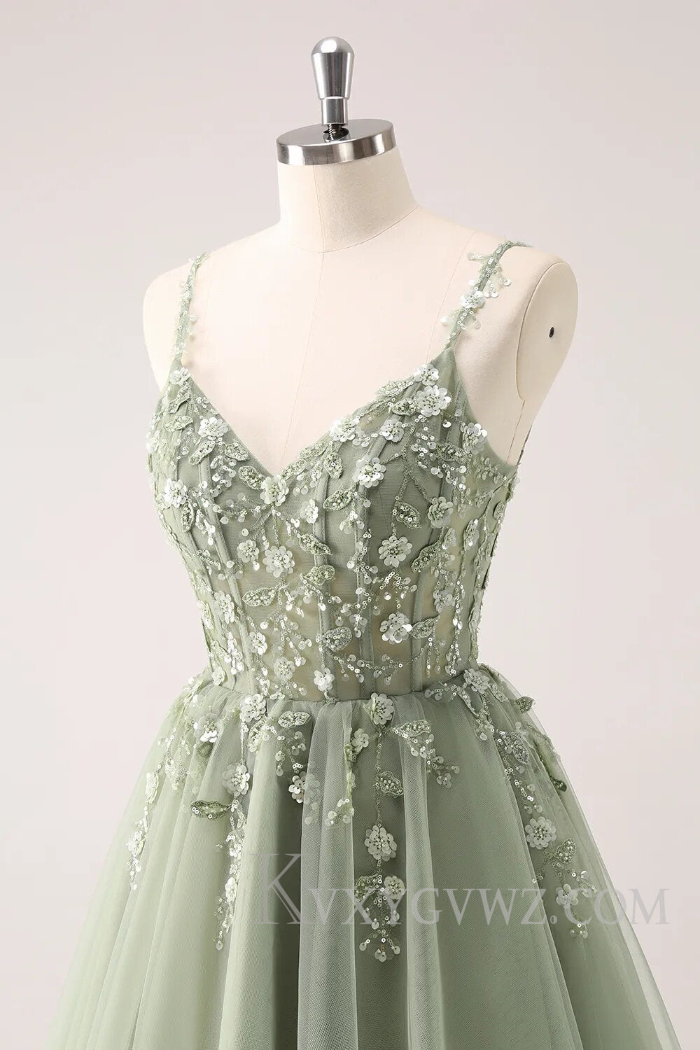 Sparkly Blush Floral Corset A-Line Short Homecoming Dress LF099