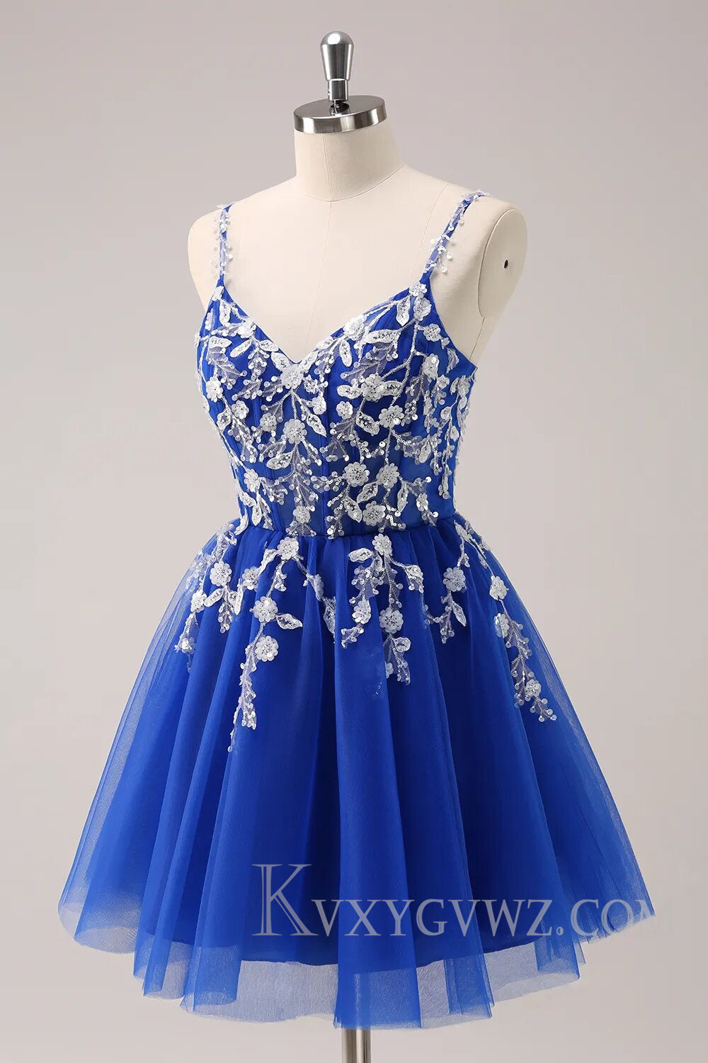 Sparkly Blush Floral Corset A-Line Short Homecoming Dress LF099