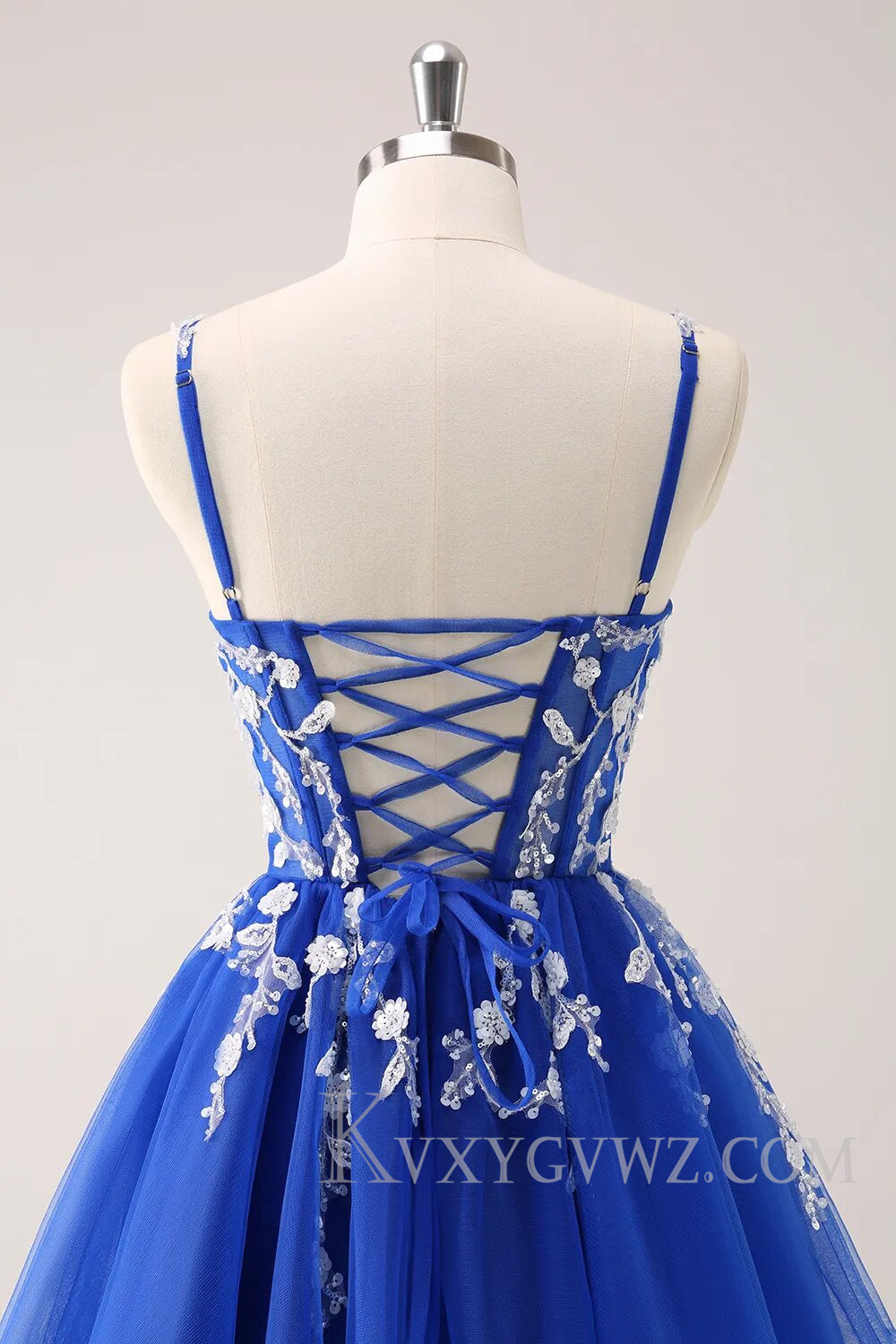 Sparkly Blush Floral Corset A-Line Short Homecoming Dress LF099