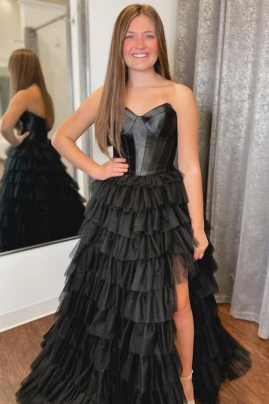 Dazzling Ball Gown Sweetheart Tiered Tulle Prom Dress Gown