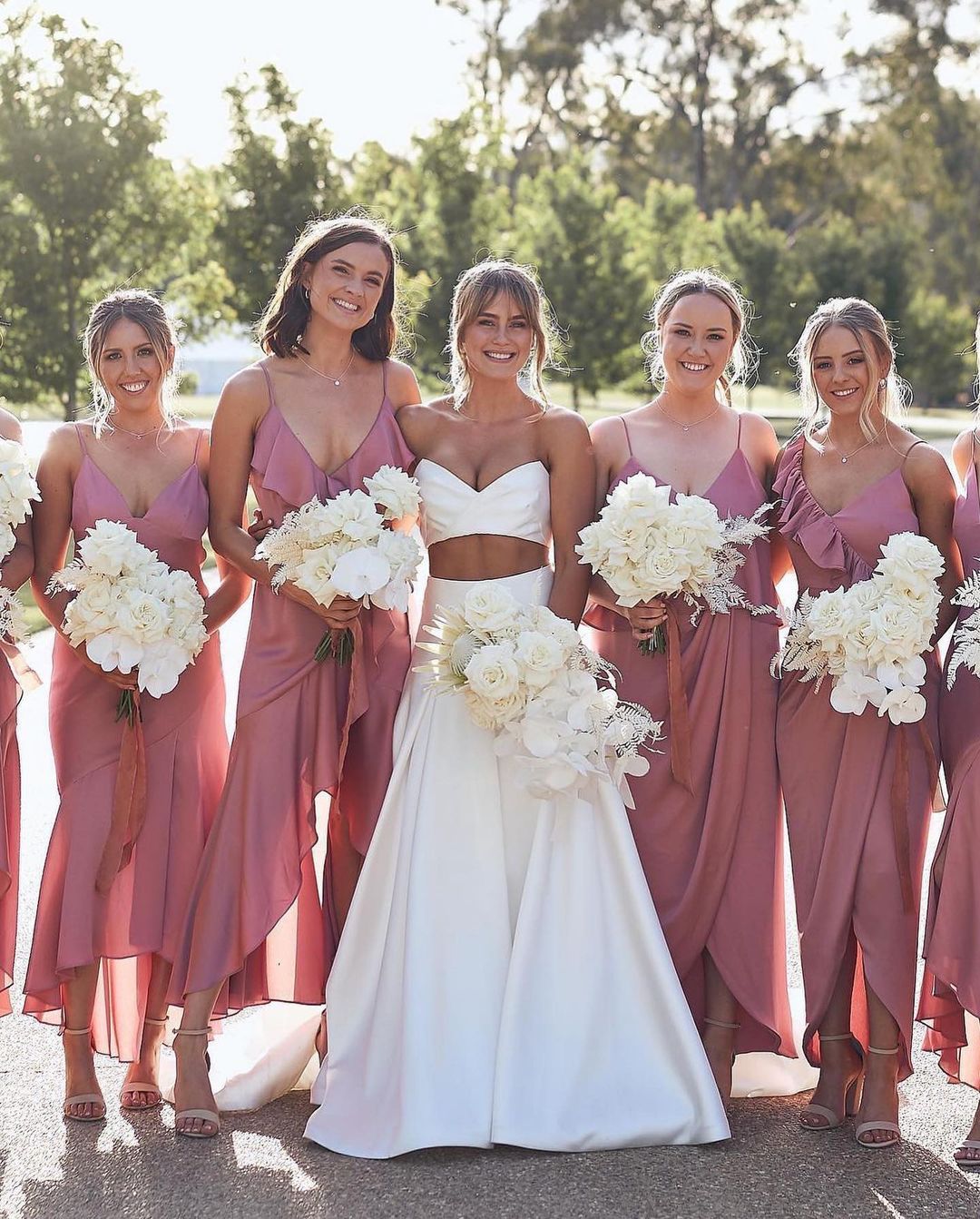 Glamorous A Line Two Piece Sweetheart Satin Wedding Dresses Gown HS776