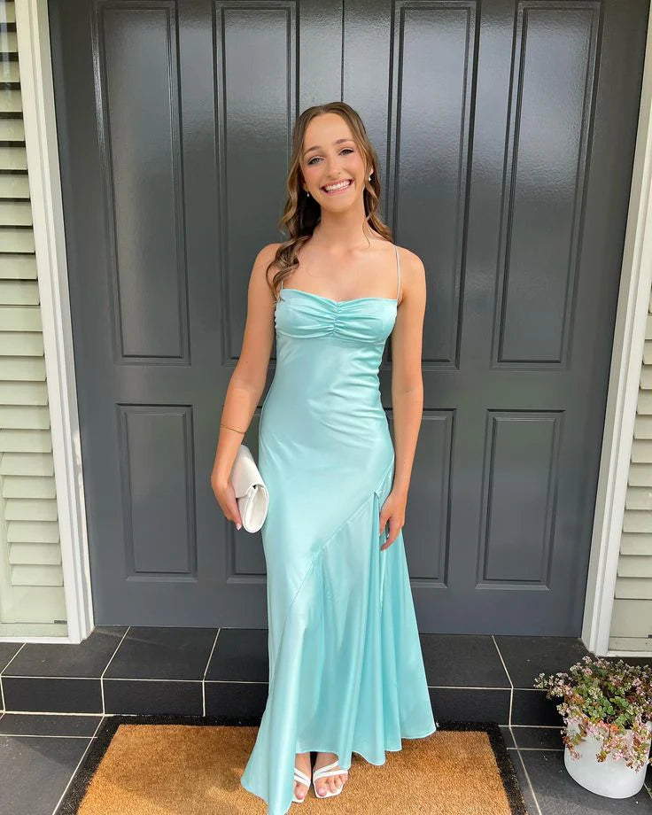 Sheath Strapless Fuchsia Satin Prom Dress Gown with Slit LF1259
