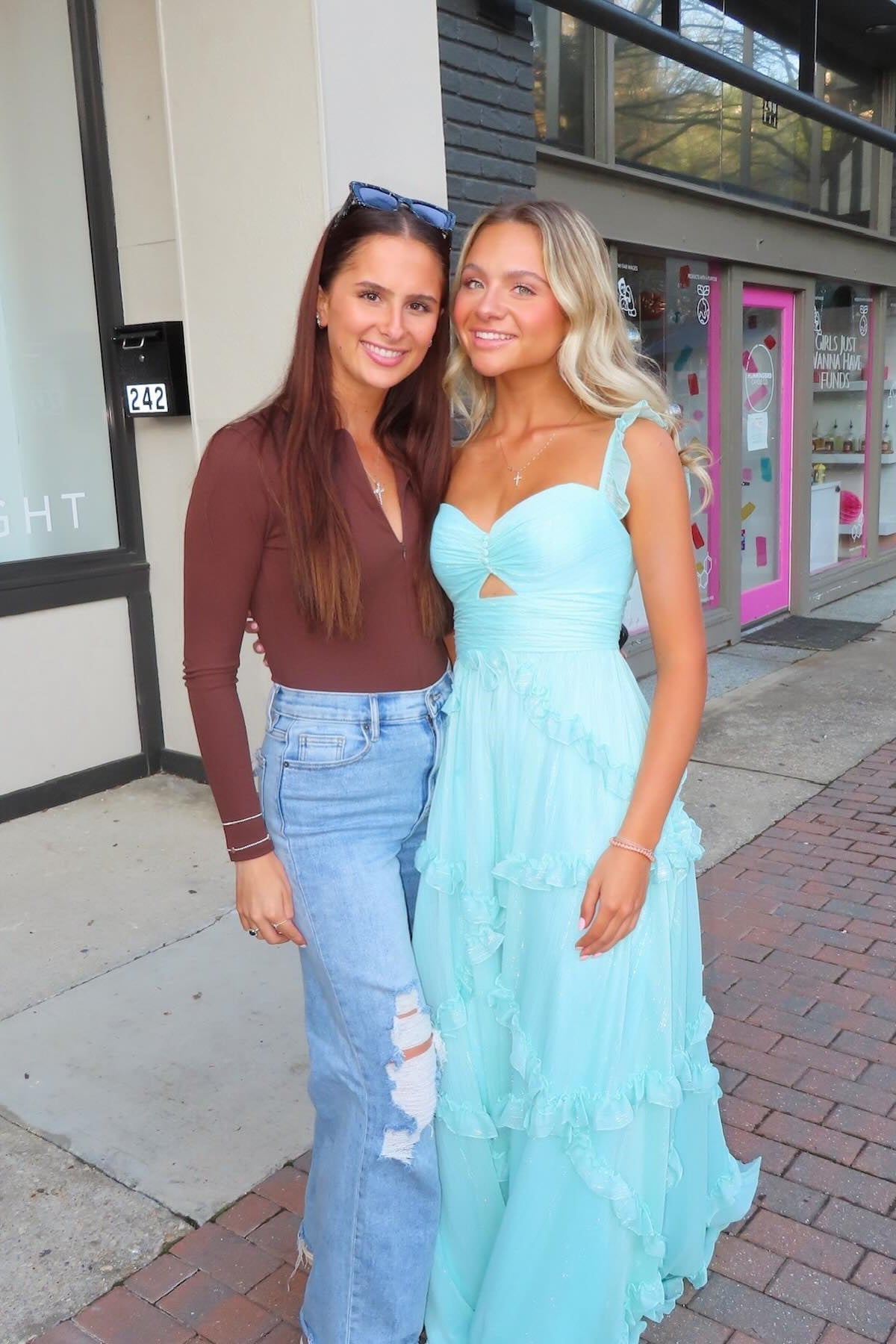 Stunging A Line Sweetheart Chiffon Ruffles Long Prom Dress Gown