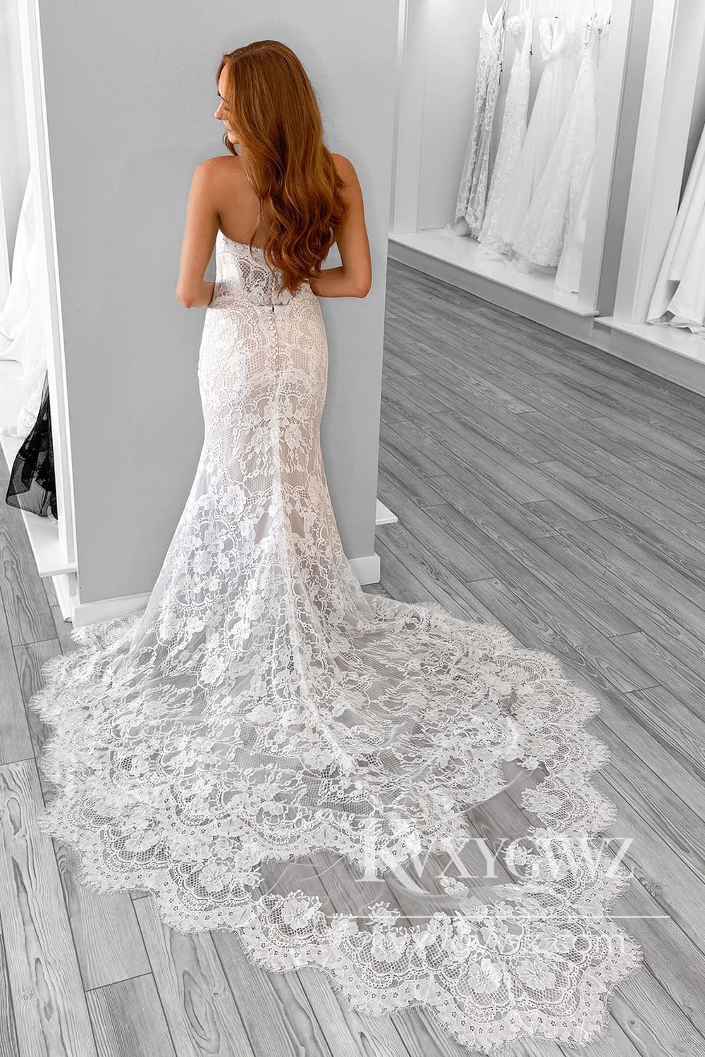 Fashion Mermaid Sweetheart Lace Wedding Dresses Gown with Appliques HS1008