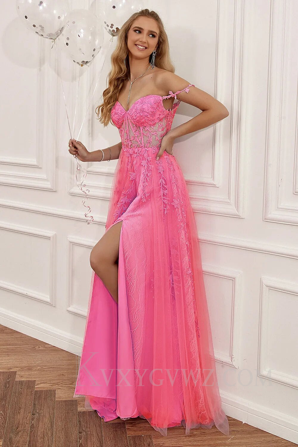 A Line Spaghetti Straps Light Green Sweetheart Prom Dress with Appliques LF011