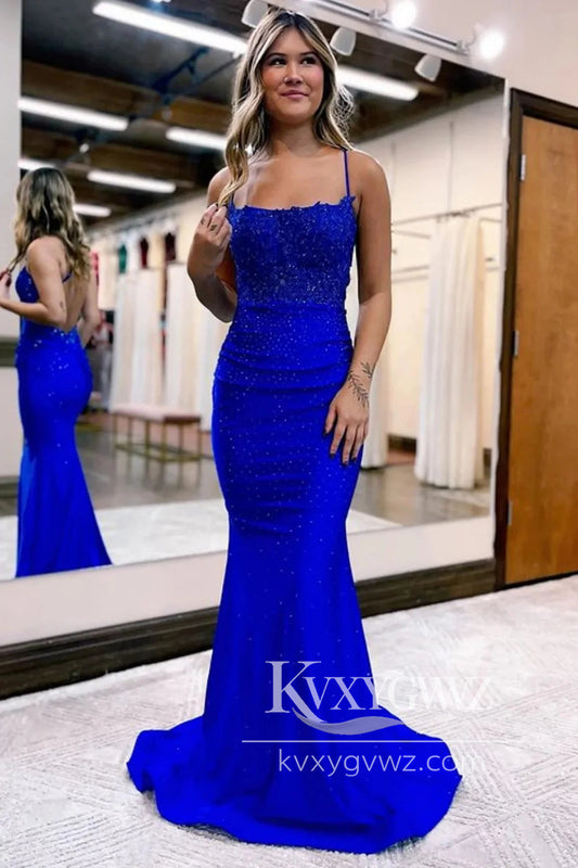 Conspicuous Dark Green Evening Gown Beaded Long Prom Dress with Appliques LF1126