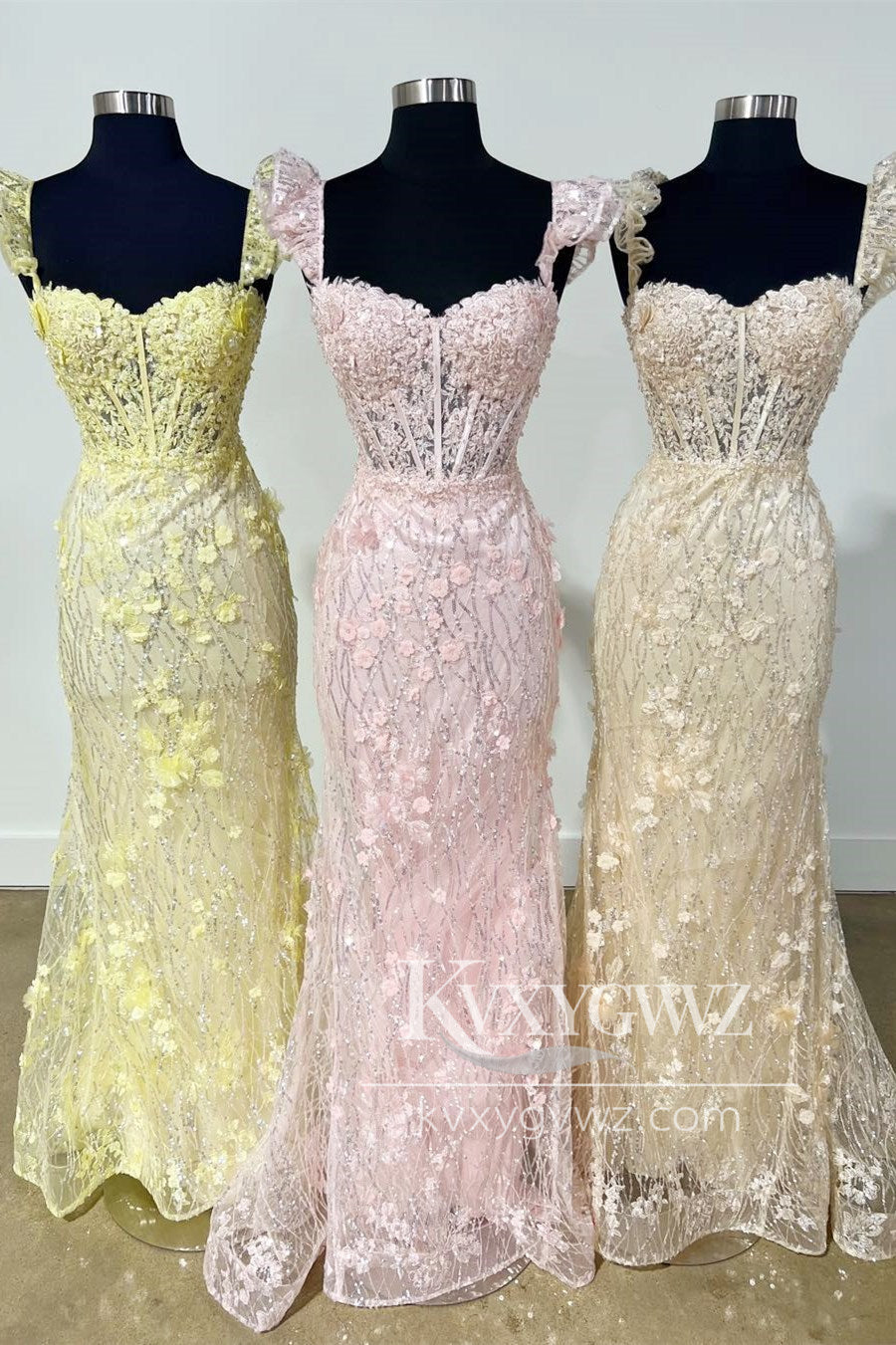 Red Floral Lace Evening Gown Sweetheart Mermaid Long Prom Dress LF1156
