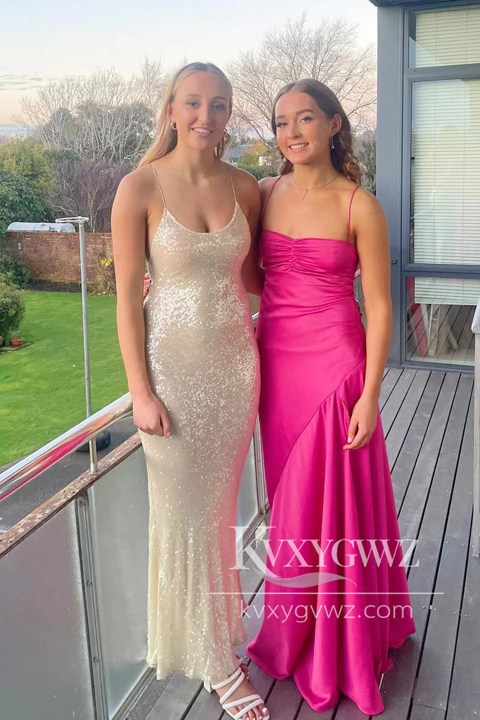 Sheath Strapless Fuchsia Evening Gown Satin Prom Dress with Slit LF1259
