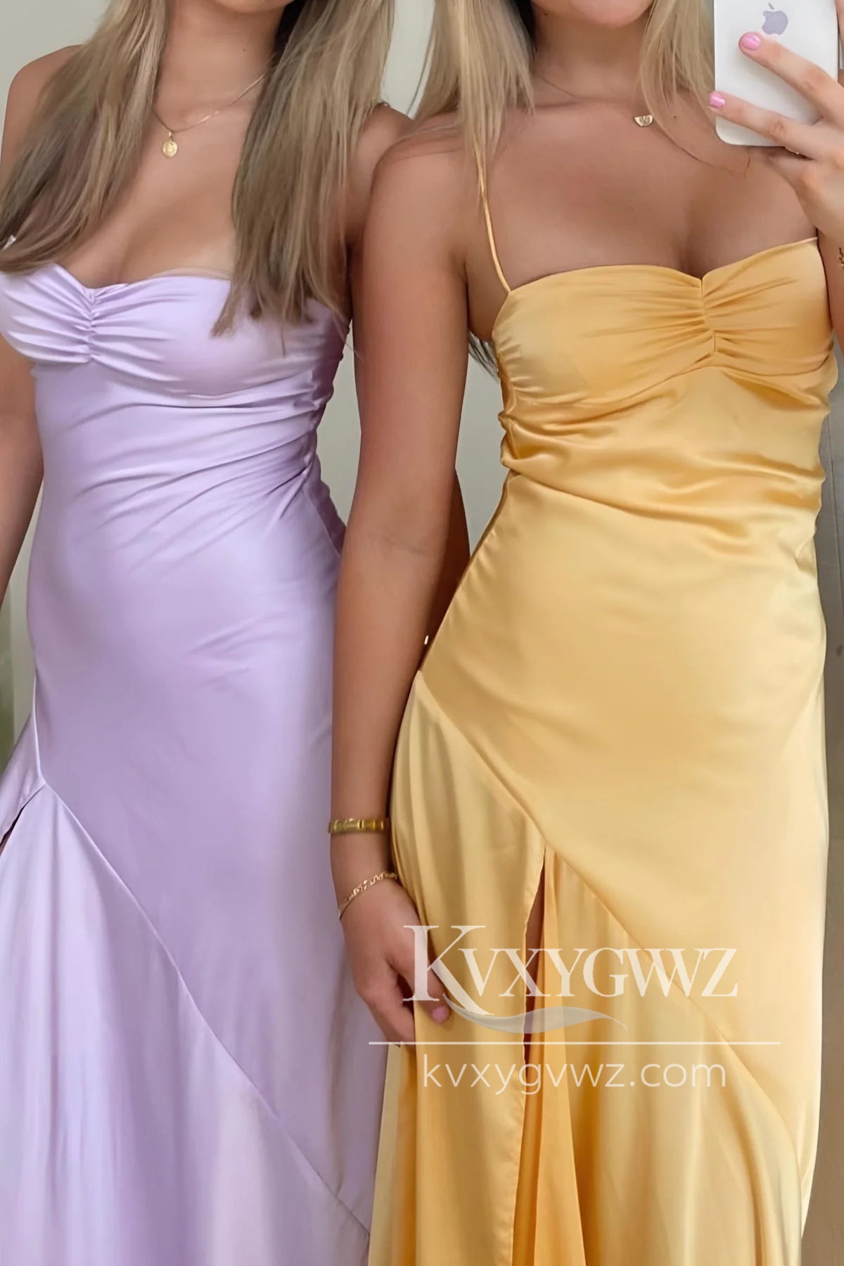 Sheath Strapless Fuchsia Evening Gown Satin Prom Dress with Slit LF1259