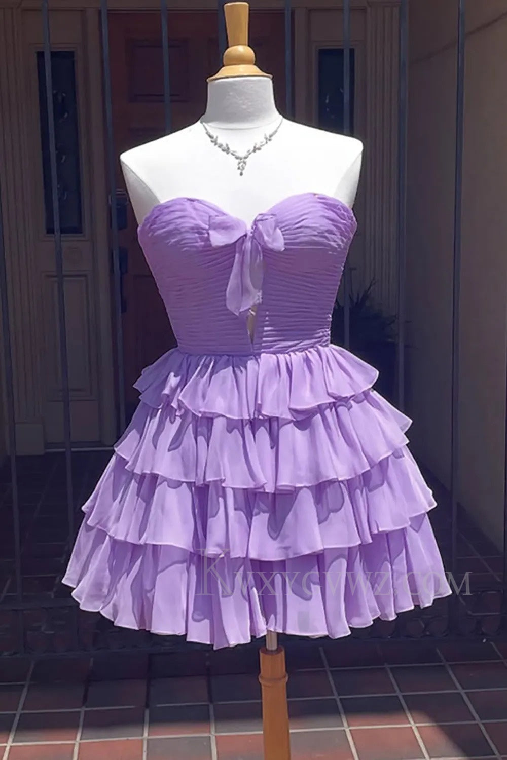 Royal Blue A Line Sweetheart Tiered Tulle Short Homecoming/Cocktail Dress LF362