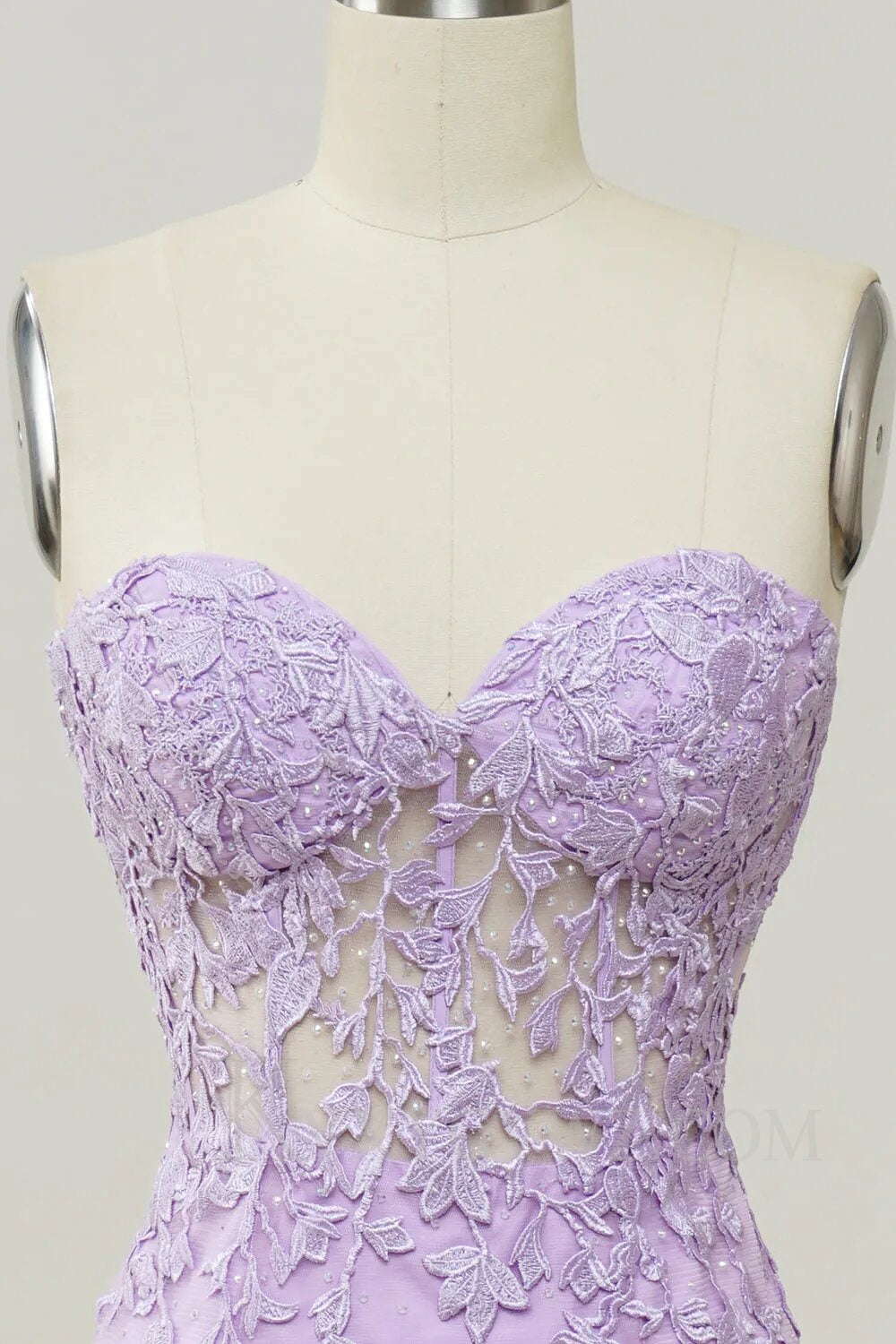 Purple Sweetheart Neck Mermaid Prom Dress With Appliques LF004