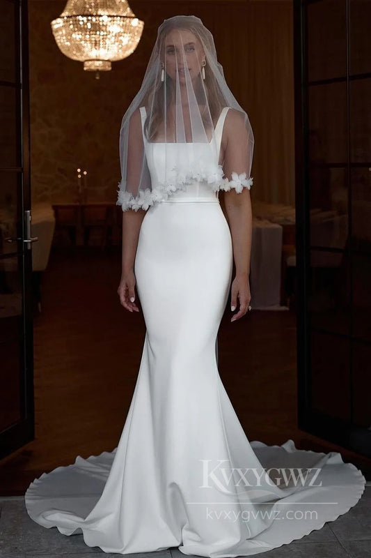 Elegant Satin Mermaid Wedding Dress Perfect Modern Bridal Gown HS515