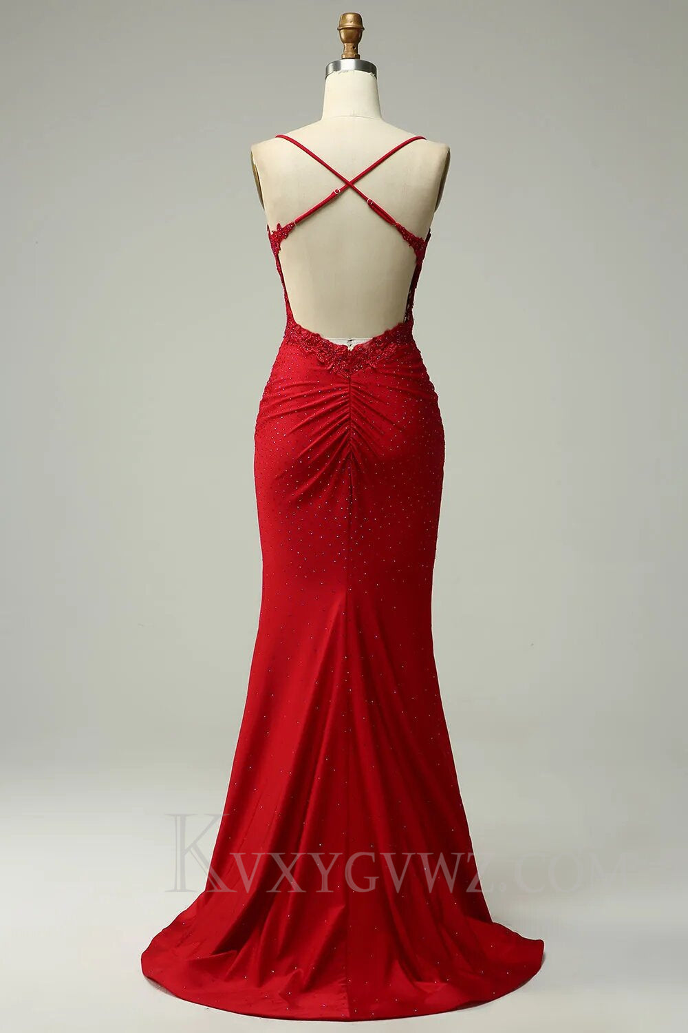 Sparkly Dark Green Beaded Evening Gown Long Mermaid Prom Dress with Appliques LF006