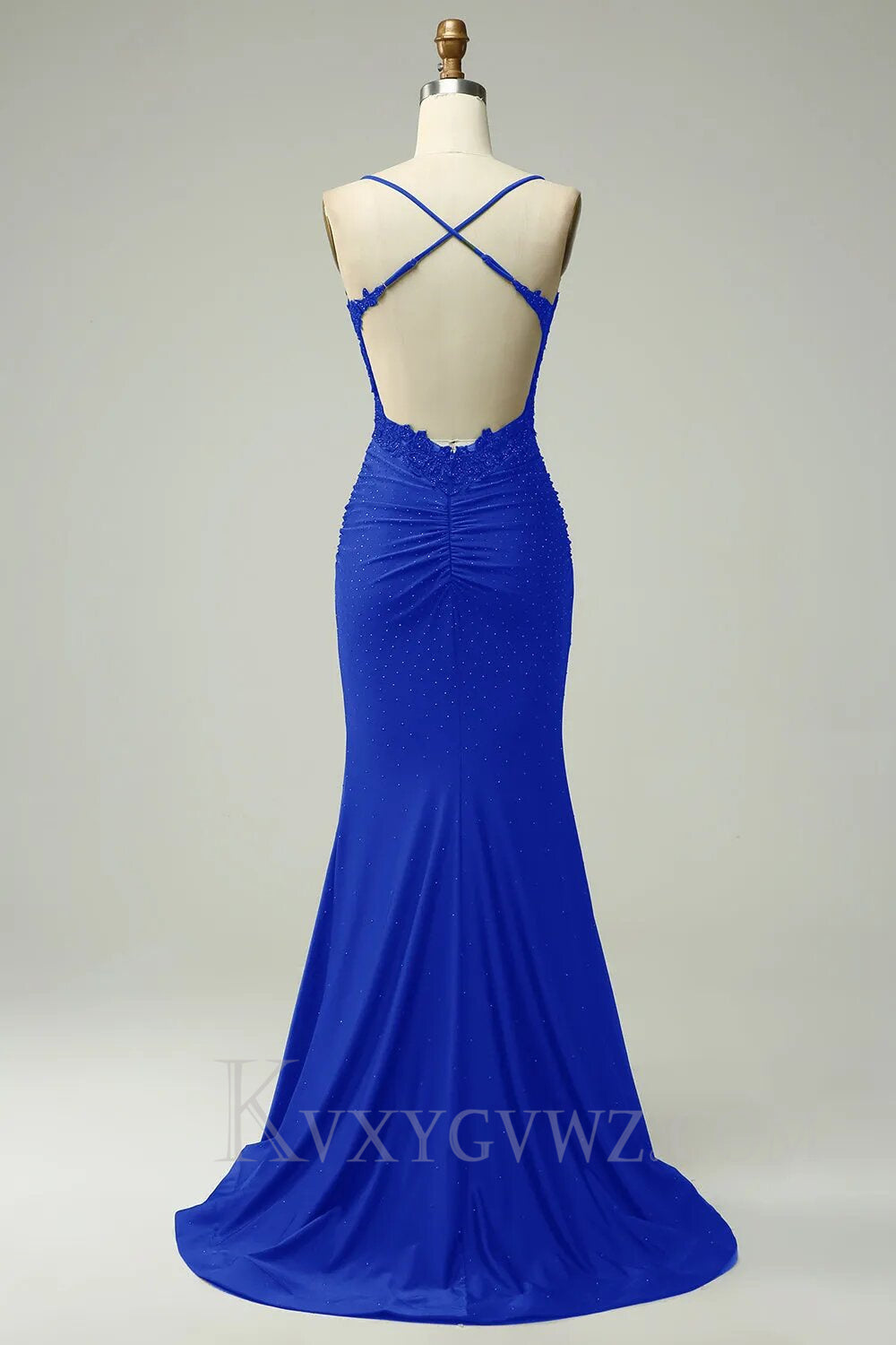 Sparkly Dark Green Beaded Evening Gown Long Mermaid Prom Dress with Appliques LF006