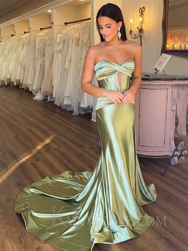 Mermaid Royal Blue Sweetheart Long Prom Dress with Slit LF064