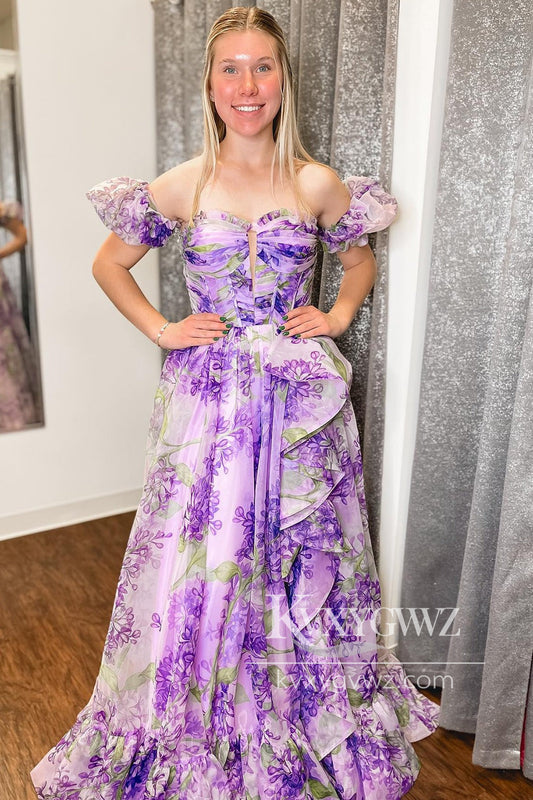 Stunning Sheath Evening Gown Sweetheart Floral Prom Dress With Detachable Sleeves LF661
