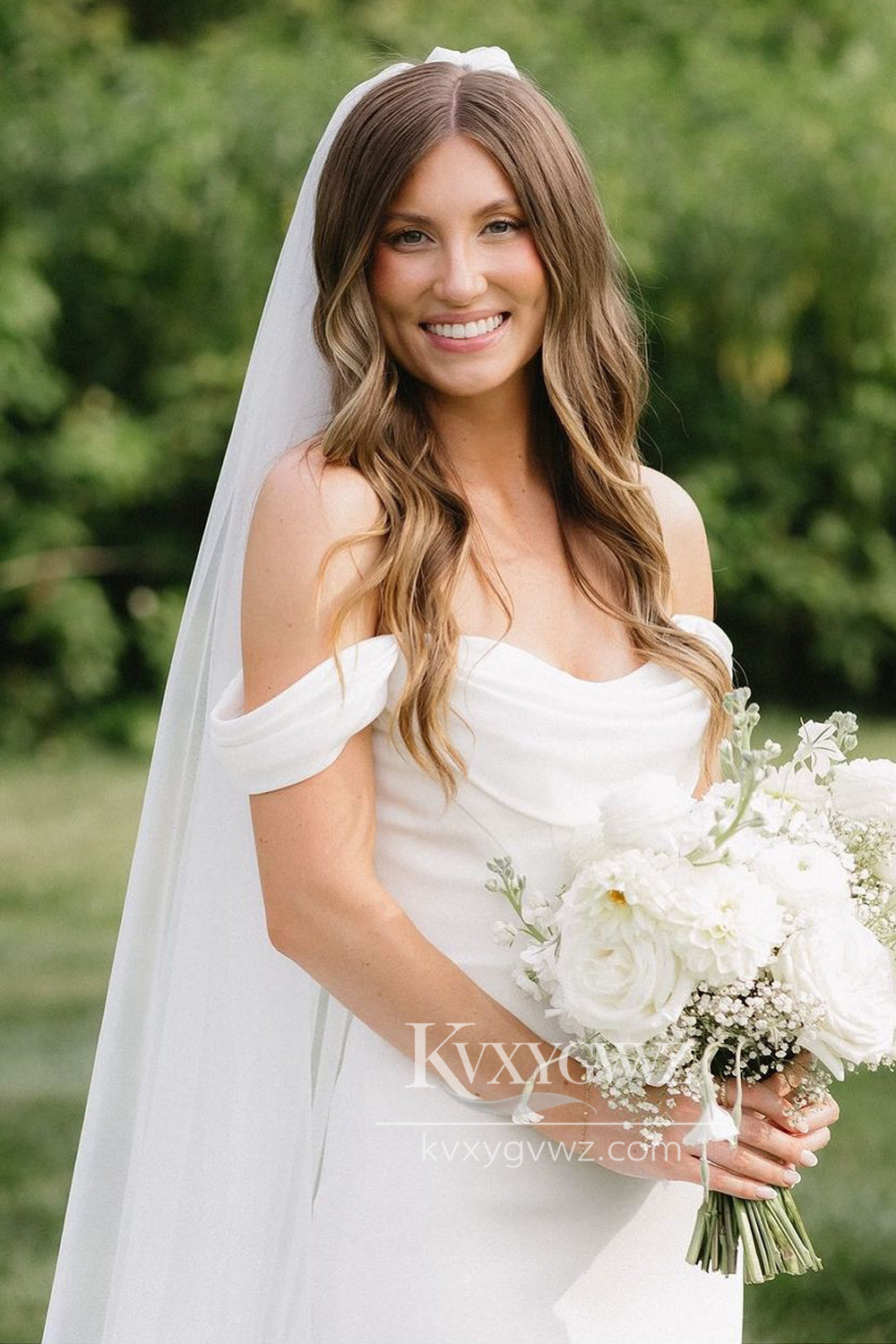 Graceful Mermaid Cowl Neck Satin Long Wedding Dresses Gown With Sweep Train HS707