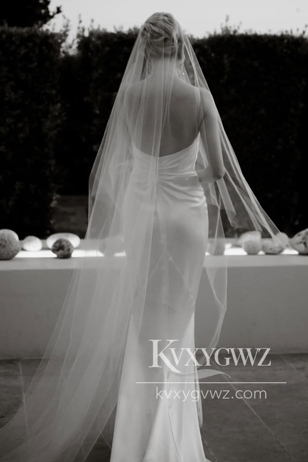 Romantic Mermaid Cowl Neck Silk Satin Wedding Dresses Gown HS850