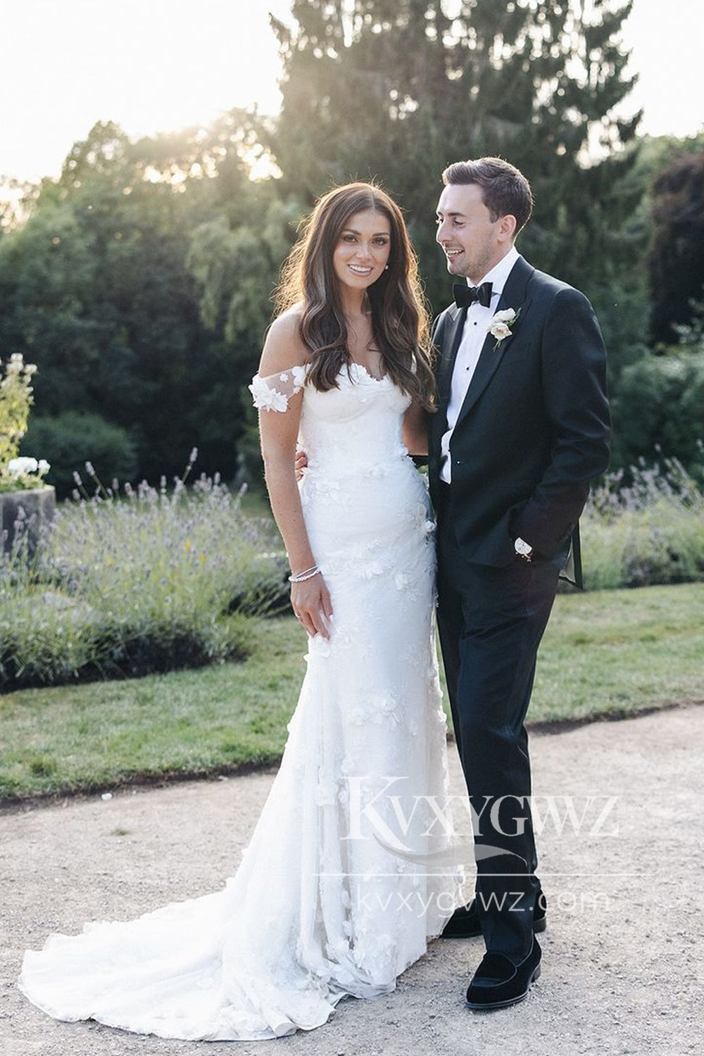 Glamorous Mermaid Off the Shoulder Lace Wedding Dresses Gown HS856