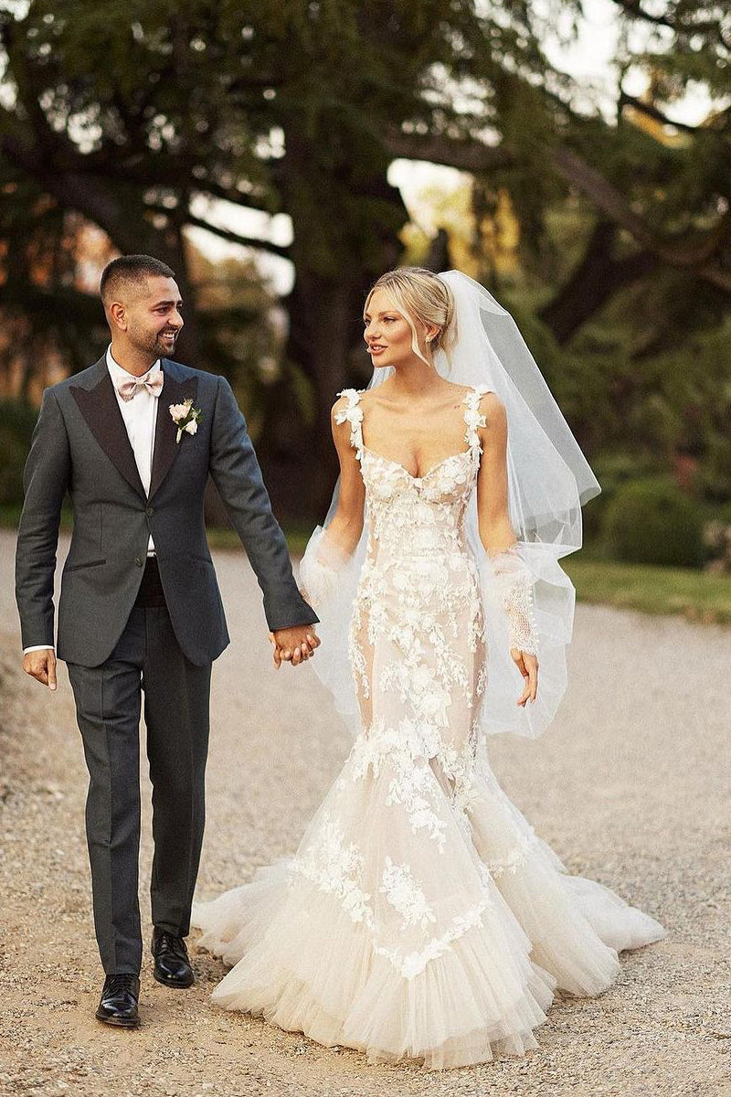 Mermaid Sweetheart See Through Lace Wedding Dresses/Gowns HS23100802