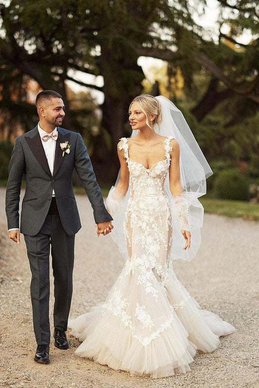 Mermaid Sweetheart See Through Lace Wedding Dresses/Gowns HS23100802